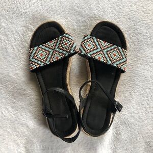 Boho beaded hemp sandals